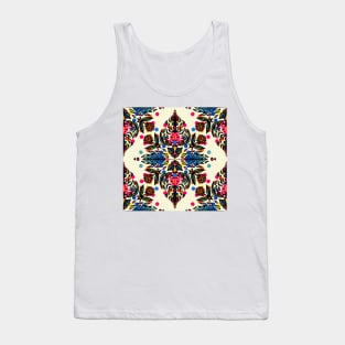 Bright Folk Art Pattern - hot pink, orange, blue & green Tank Top